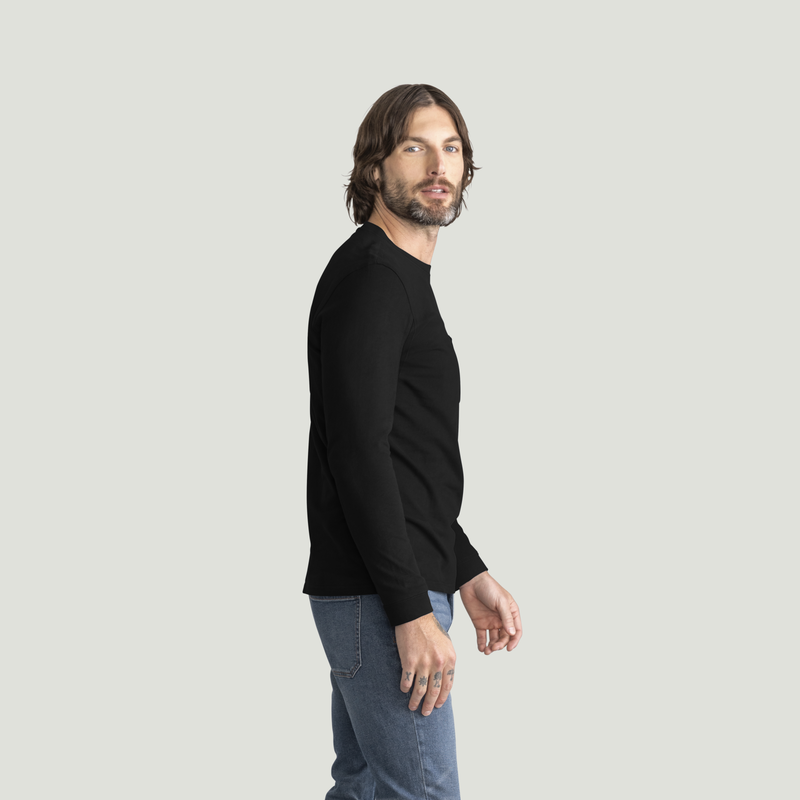 Men's Heavyweight Long Sleeve Cotton Pocket T-Shirt image number 4