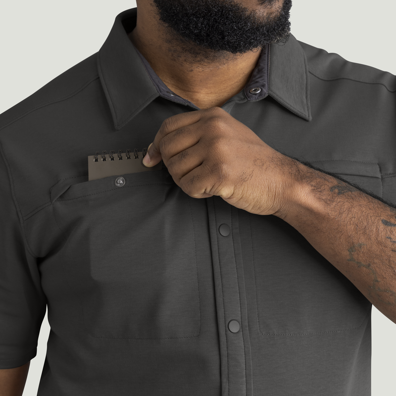 Men's Snap Front Jersey Short Sleeve Work Shirt image number 15