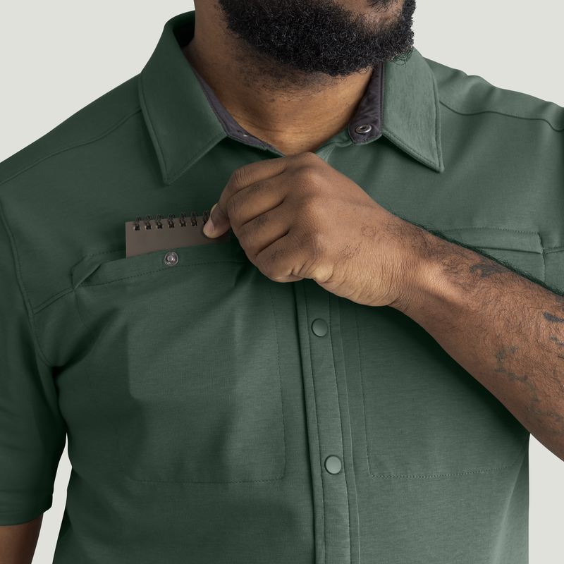 Men's Snap Front Jersey Short Sleeve Work Shirt image number 16