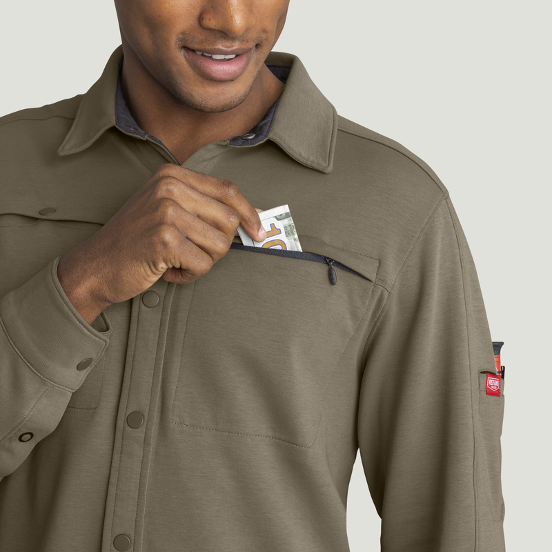 Men's Snap Front Jersey Long Sleeve Work Shirt image number 17