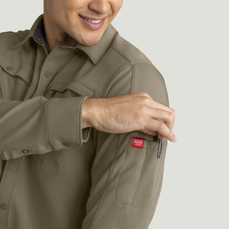 Men's Snap Front Jersey Long Sleeve Work Shirt image number 15