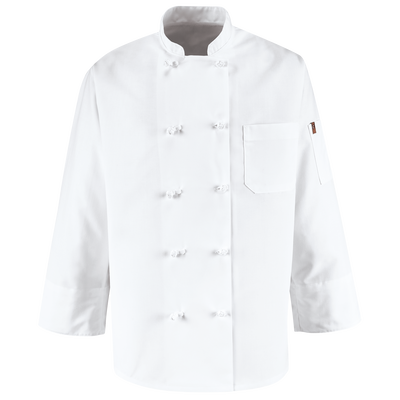 Ten Knot Button Chef Coat with Thermometer Pocket