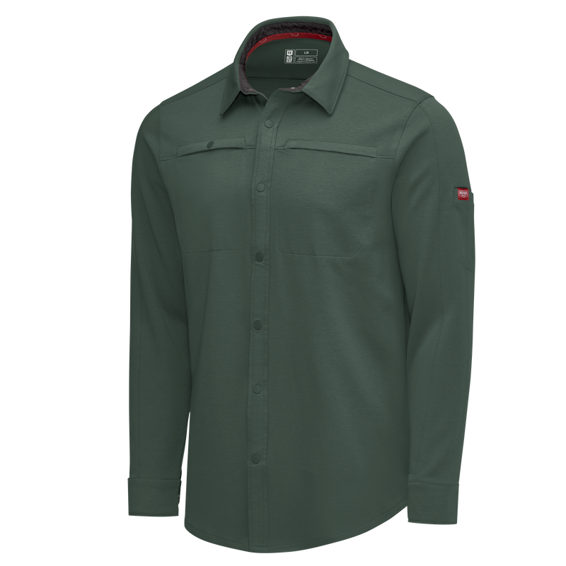 Men's Snap Front Jersey Long Sleeve Work Shirt image number 12