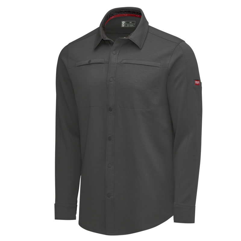 Men's Snap Front Jersey Long Sleeve Work Shirt image number 12