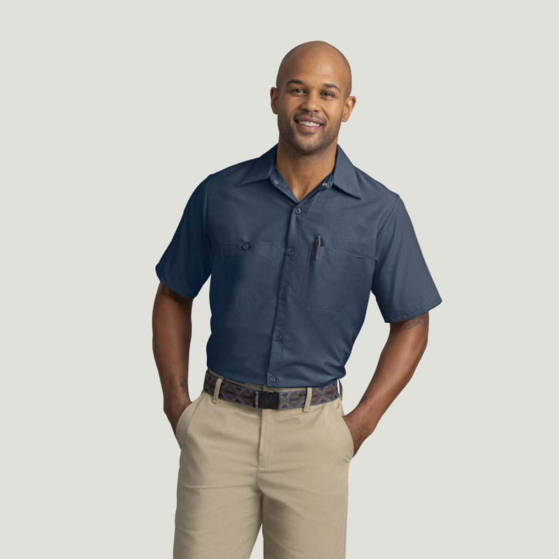 Men's Short Sleeve Industrial Work Shirt image number 1