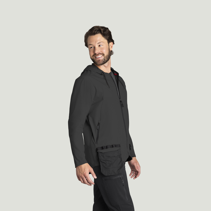 Men&rsquo;s Performance Hooded Windbreaker Jacket with ToolShift Pocket image number 4