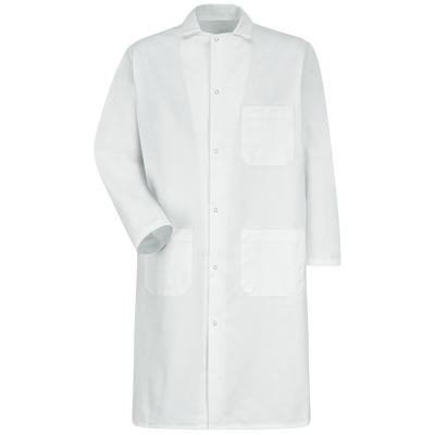 Gripper-Front Butcher Frock with Exterior Pocket