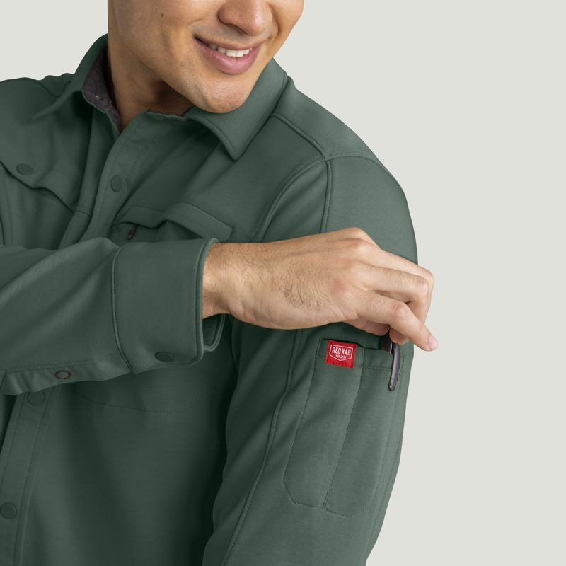 Men's Snap Front Jersey Long Sleeve Work Shirt image number 17