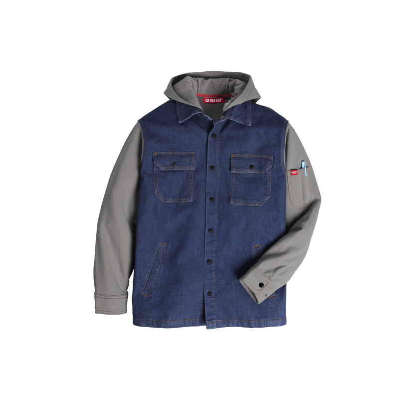 Men&rsquo;s Denim and Fleece Hooded Shirt Jacket image number 15