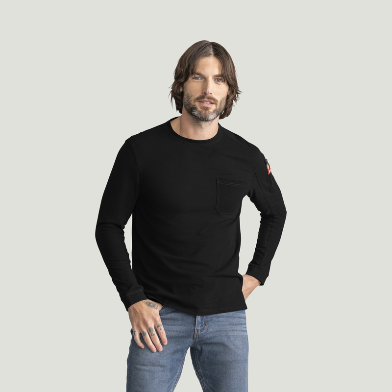 Men's Heavyweight Long Sleeve Cotton Pocket T-Shirt image number 1
