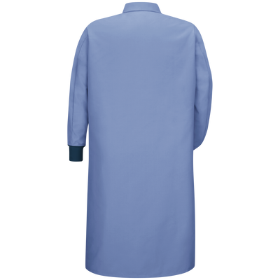Gripper-Front Spun Polyester Pocketless Butcher Coat&nbsp;with Knit Cuffs