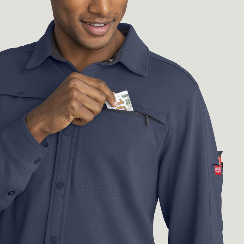 Men's Snap Front Jersey Long Sleeve Work Shirt image number 17
