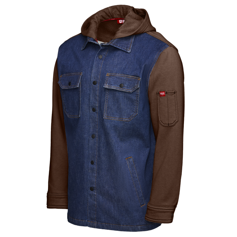 Men&rsquo;s Denim and Fleece Hooded Shirt Jacket image number 7