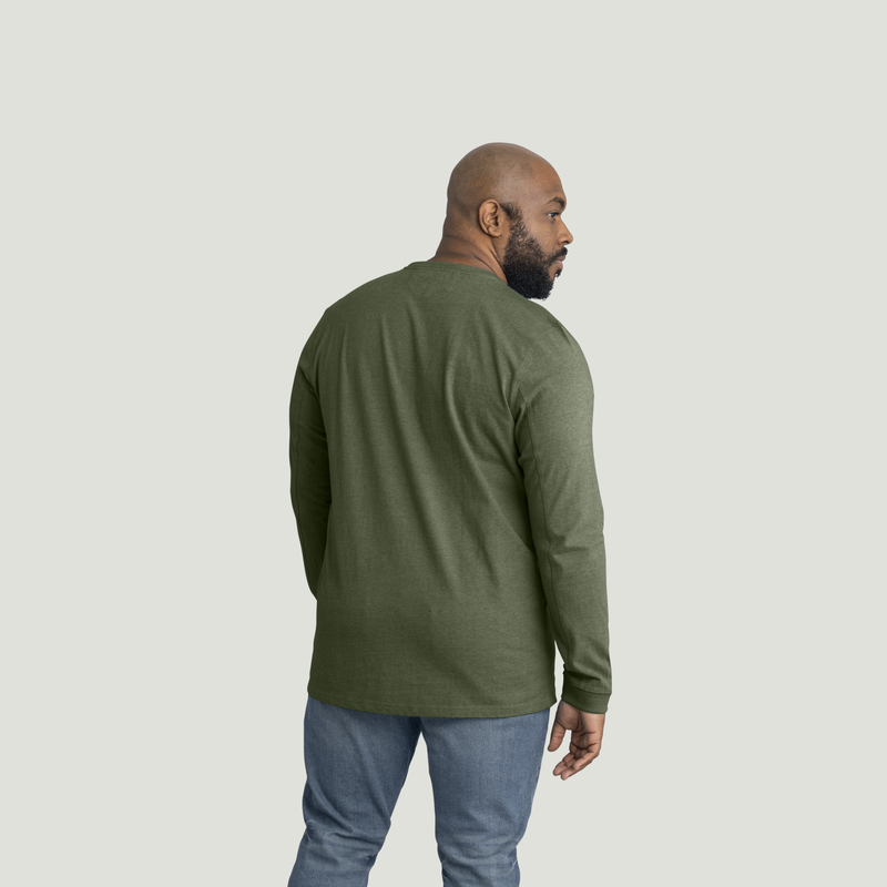 Men's Heavyweight Long Sleeve Cotton Pocket T-Shirt image number 6